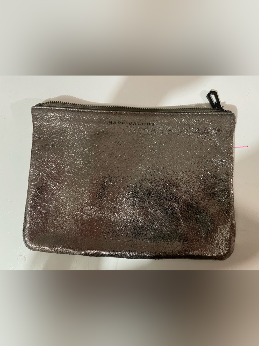MARC JACOBS Metallic Silver Leather Pouch